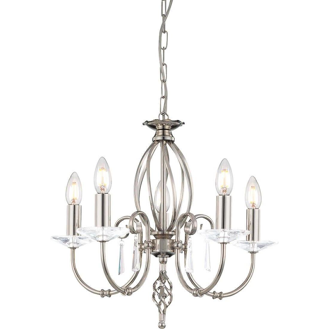 Elstead Lighting, Kronleuchter, Aegean Kronleuchter E14 5-fach Poliertes Nickel (48 cm)