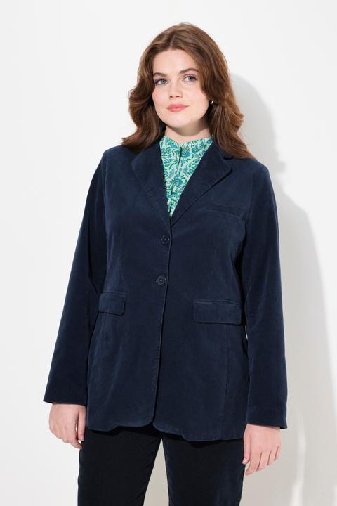 Produktbild Ulla Popken Cord-Blazer, Reverskragen, Knopfverschluss, tailliert (52)