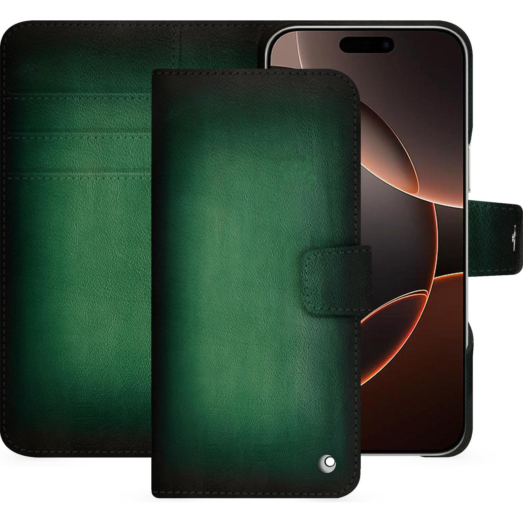 Noreve Lederschutzhülle Apple iPhone 16 Pro (Apple iPhone 16 Pro), Smartphone Hülle, Grün