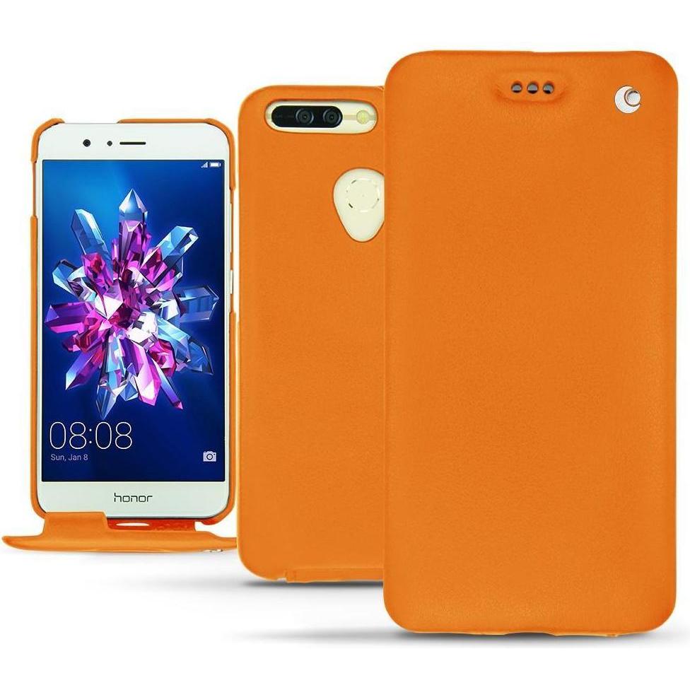 Noreve Lederschutzhülle vertikal (Honor 8 Pro), Smartphone Hülle, Orange