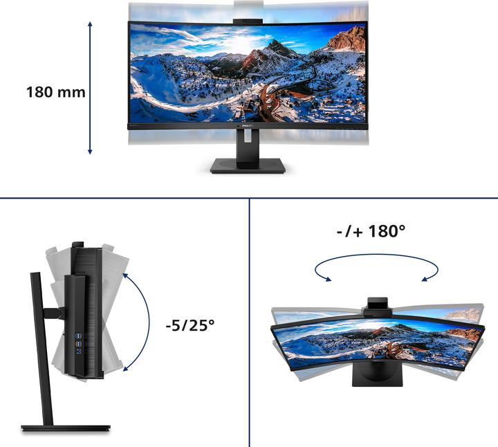 Produktbild Philips 346P1CRH/00 (3440 x 1440 Pixel, 34")