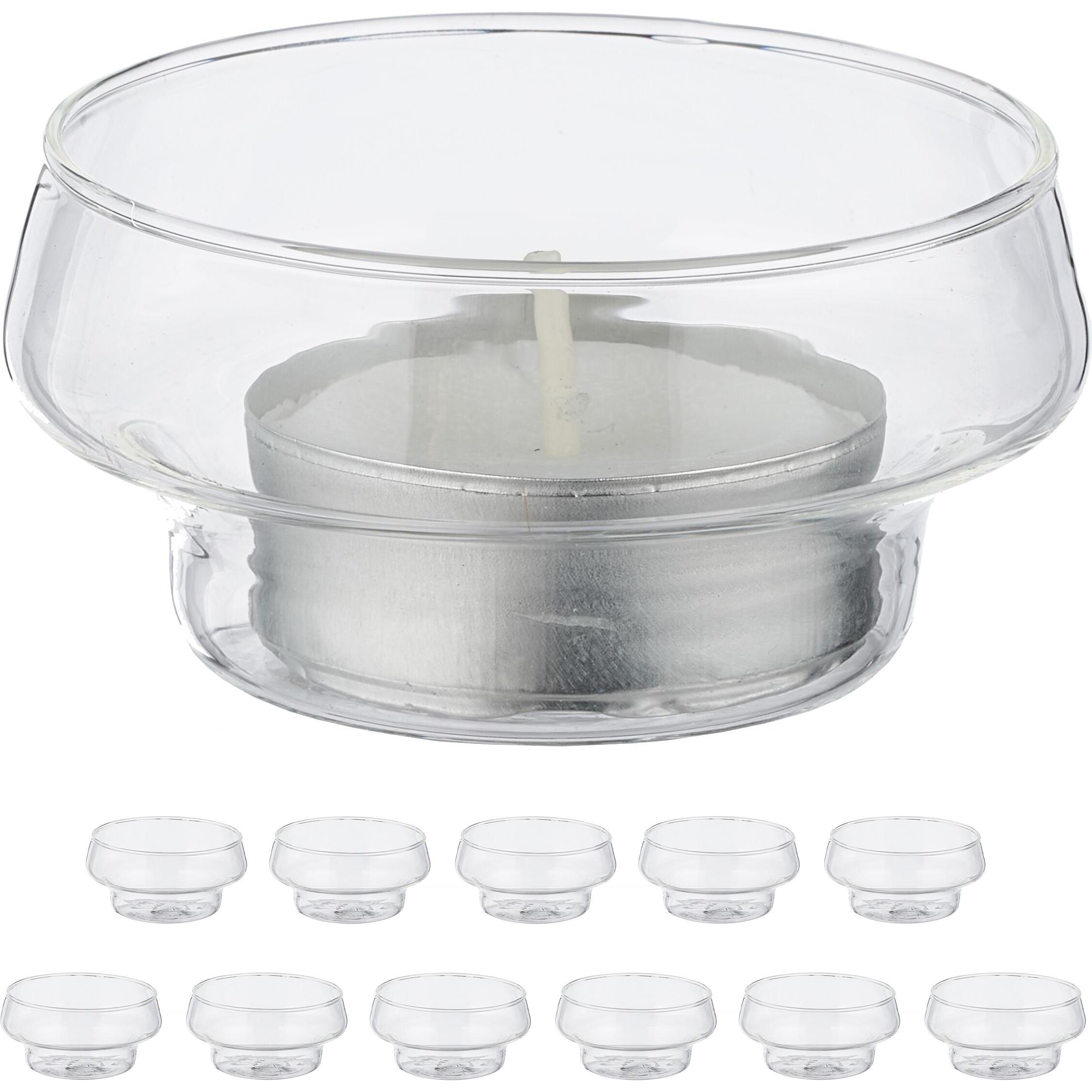 Relaxdays, Windlicht, 12x Schwimm-Teelichthalter (12 x)
