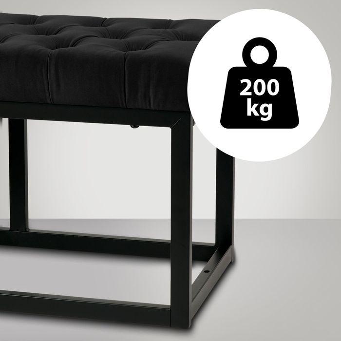 Produktbild CLP Polson Samt Schwarz (150 cm)