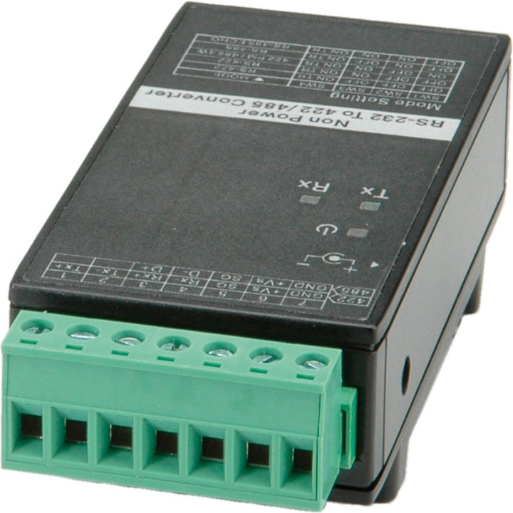 Image du produit Roline Convertisseur RS232 vers RS422/485 pour rail DIN, auto-alimenté
