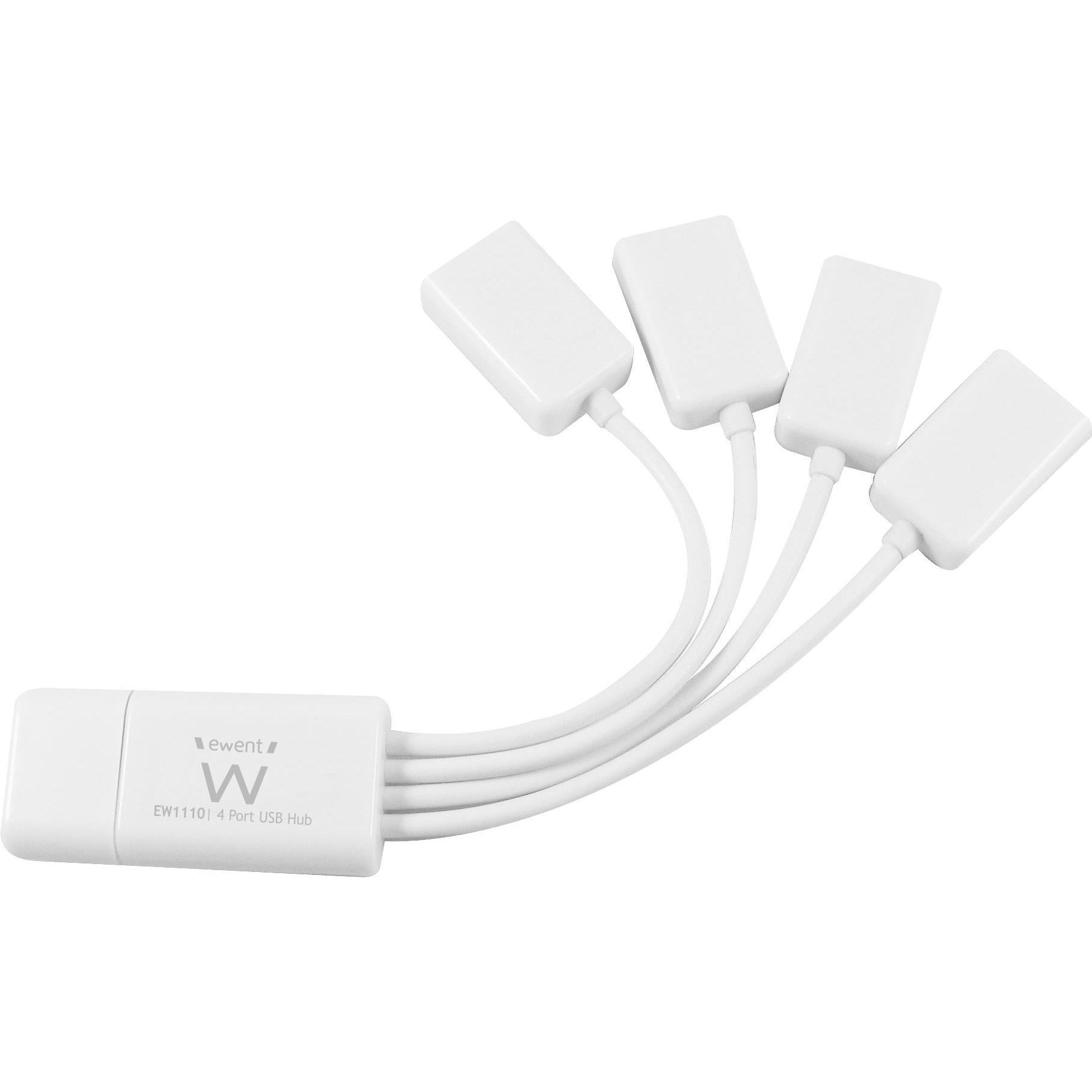 Thumbnail - Eminent EW1110 - Hub - 4 x USB 2.0 - Desktop (USB-A, 4 Ports), Dockingstation + USB Hub, Weiss