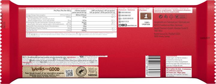 Nutritional values and ingredients Nestlé Chocolate Bars (256 g)