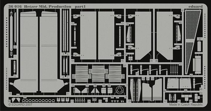 Actual product image Eduard Hetzer Mid. Production for Tamiya kit