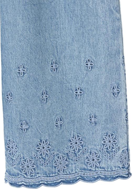 Actual product image Vertbaudet Mädchen Jumpsuit aus Light-Denim mit gestickten Blumen (122)