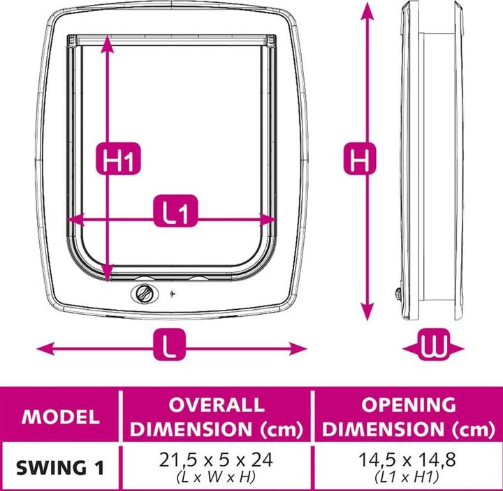 Immagine prodotto Ferplast Porta gatto Swing 1SB a 2 vie bianco (Gattaiola manuale)