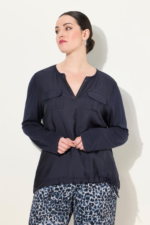 Produktbild Ulla Popken Blusenshirt, Ziersteine, Tunika-Ausschnitt, Langarm (42, 44)