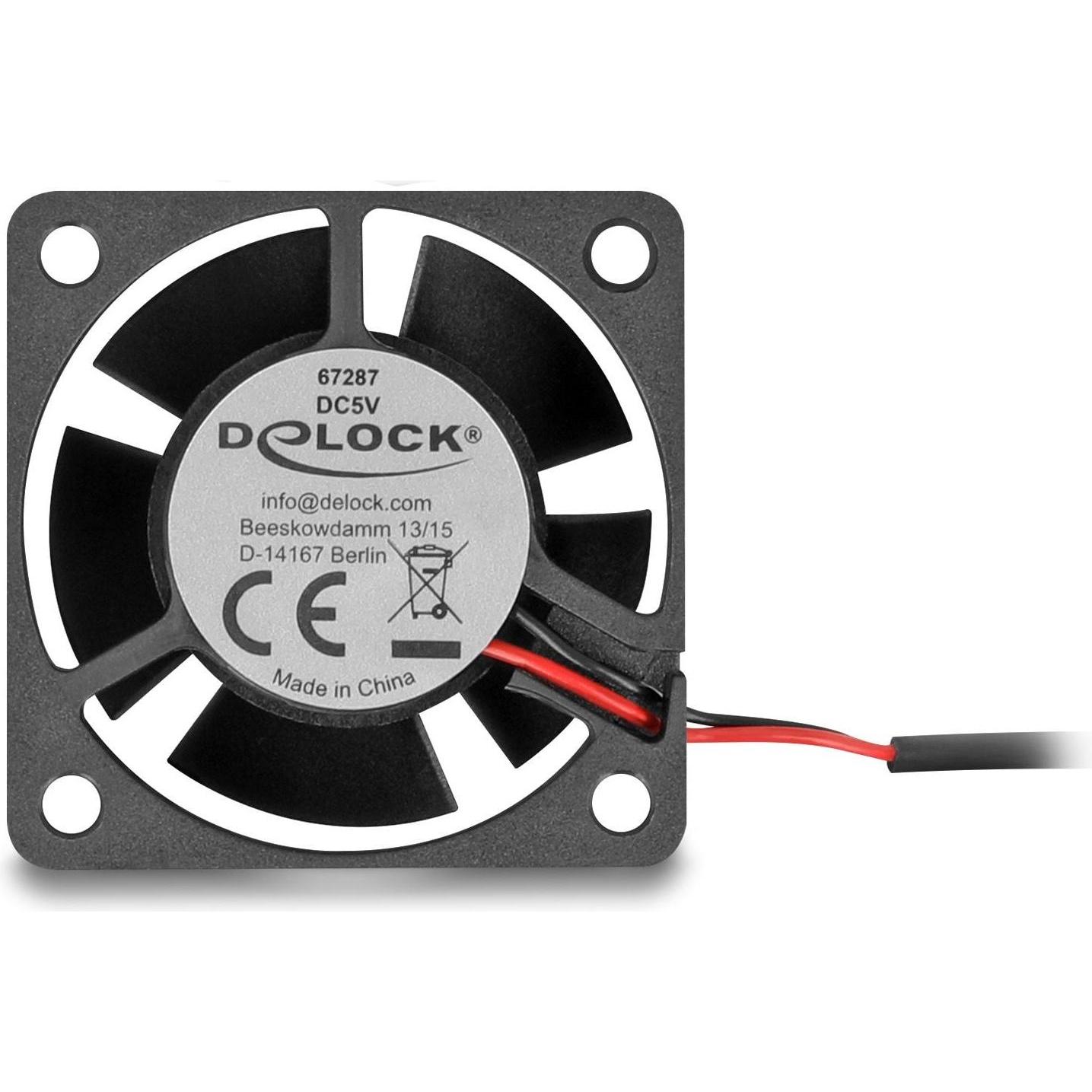 Delock Axiallüfter 5 V DC, 40 x 40 x 20 mm schwarz (40 mm, 1 x), Ventola PC, Nero