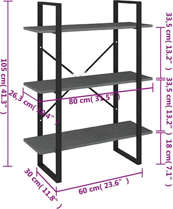 Actual product image VidaXL Elden (80 x 30 x 105 cm)