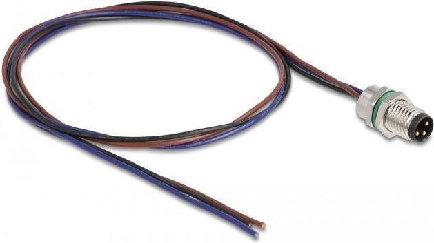 Actual product image Delock M8 3 pin connector for panel with open cables A-coded 0.5 m (0.50 m)