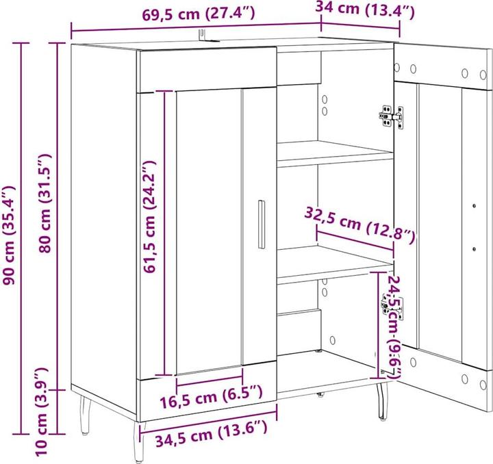 Image du produit vidaXL Modernes Sideboard (34 x 34 x 90 cm)