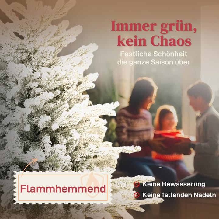 Actual product image Homcom Weihnachtsbaum Kunststoff, Metall Grün+Weiss (150 cm)