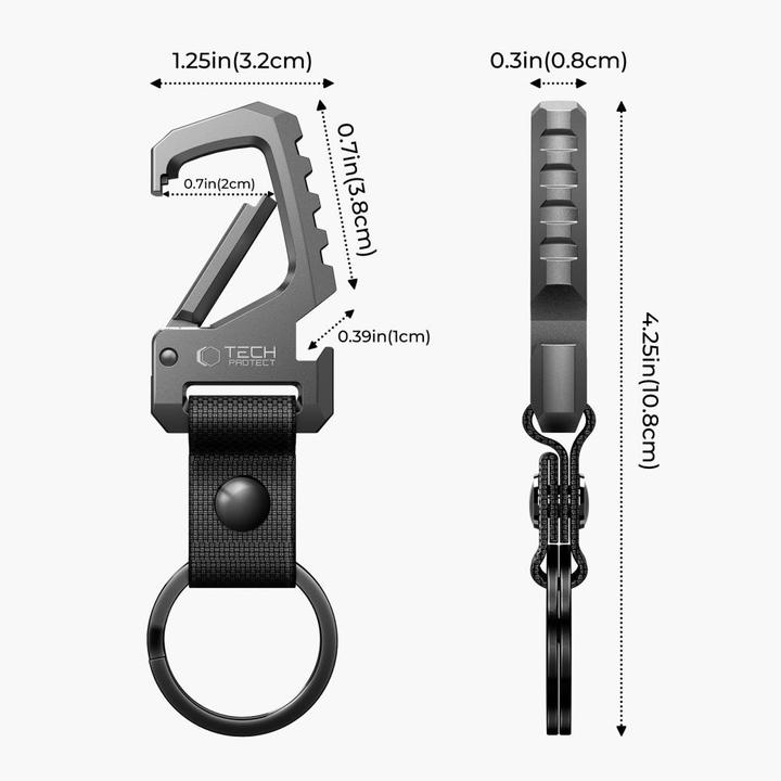 Produktbild Tech-Protect Slidelock Karabiner Schlüsselanhänger Gunmetal
