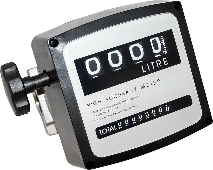 Produktbild Wiltec Diesel Heizöl Zähler Doppelzahlwerk 3bar 25,4mm 19-120l/min Heizölpumpe