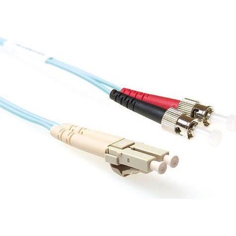 Thumbnail - ACT 1.5 meter LSZH Multimode 50/125 OM3 fiber patch cable duplex with LC and ST connectors (CAT8.2, 1.50 m), Netzwerkkab...