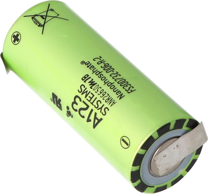 Image du produit A123 Systems Akku ANR26650M1B, mit Lötfahnen Z-Form (2500 mAh)