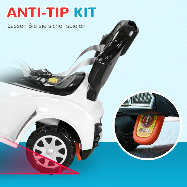 Actual product image Aiyaplay Baby-Schiebeauto Kunststoff, Metall Weiss+Schwarz