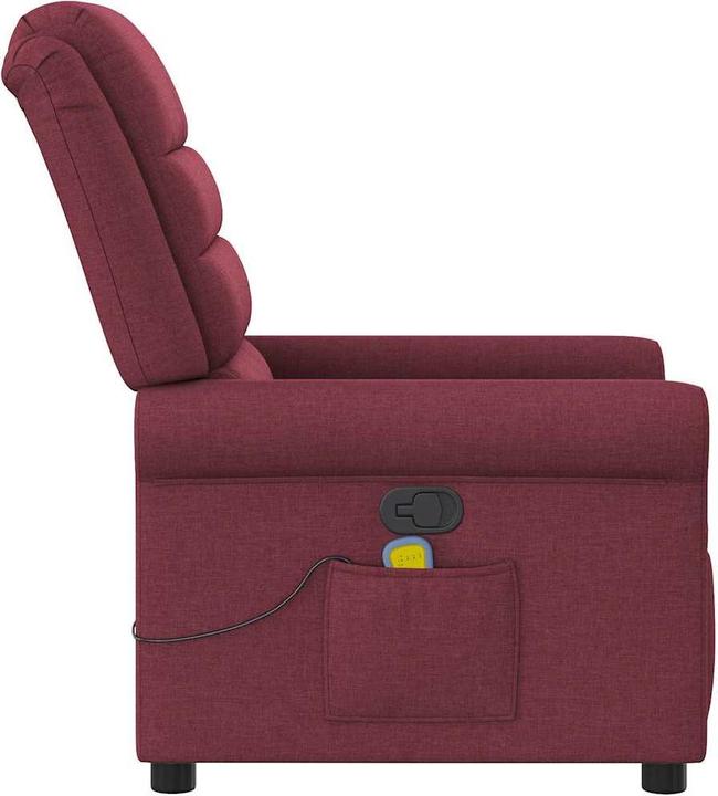 Actual product image vidaXL Massage armchair Wine red fabric Massage TV armchair