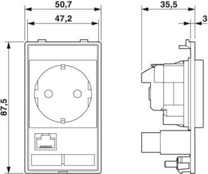 Actual product image Phoenix Contact VSFPSDDRJ456ABUBU Data front panel socket incl.RJ45