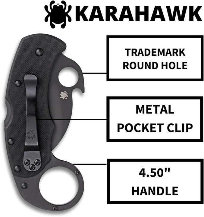 Immagine prodotto Spyderco Karahawk Nero (6 cm)