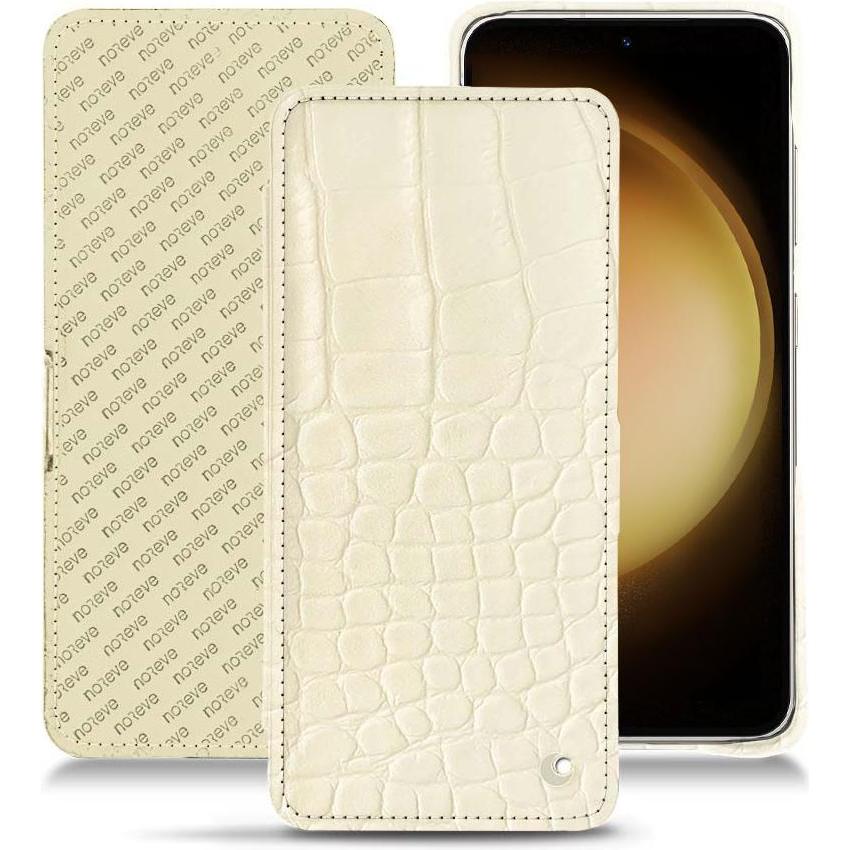 Noreve Lederschutzhülle horizontal (Samsung Galaxy S23+), Smartphone Hülle, Beige