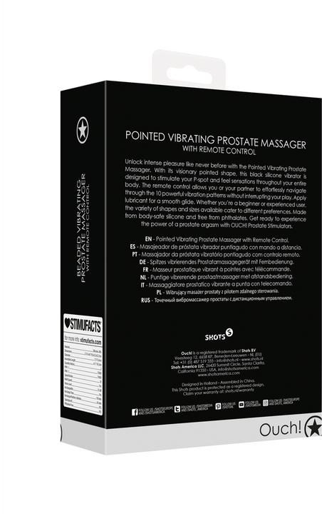 Actual product image Ouch! Massaggiatore prostatico vibrante a punta con telecomando