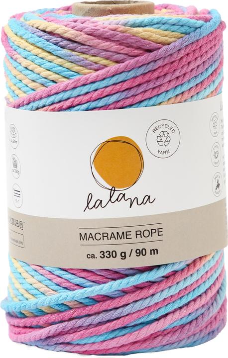 Lalana Macrame, Corda Macrame, Filo per annodare 3 mm x 90 m, 330 g (90 m)