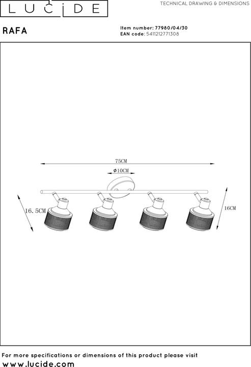 Produktbild Lucide Rafa (E14)