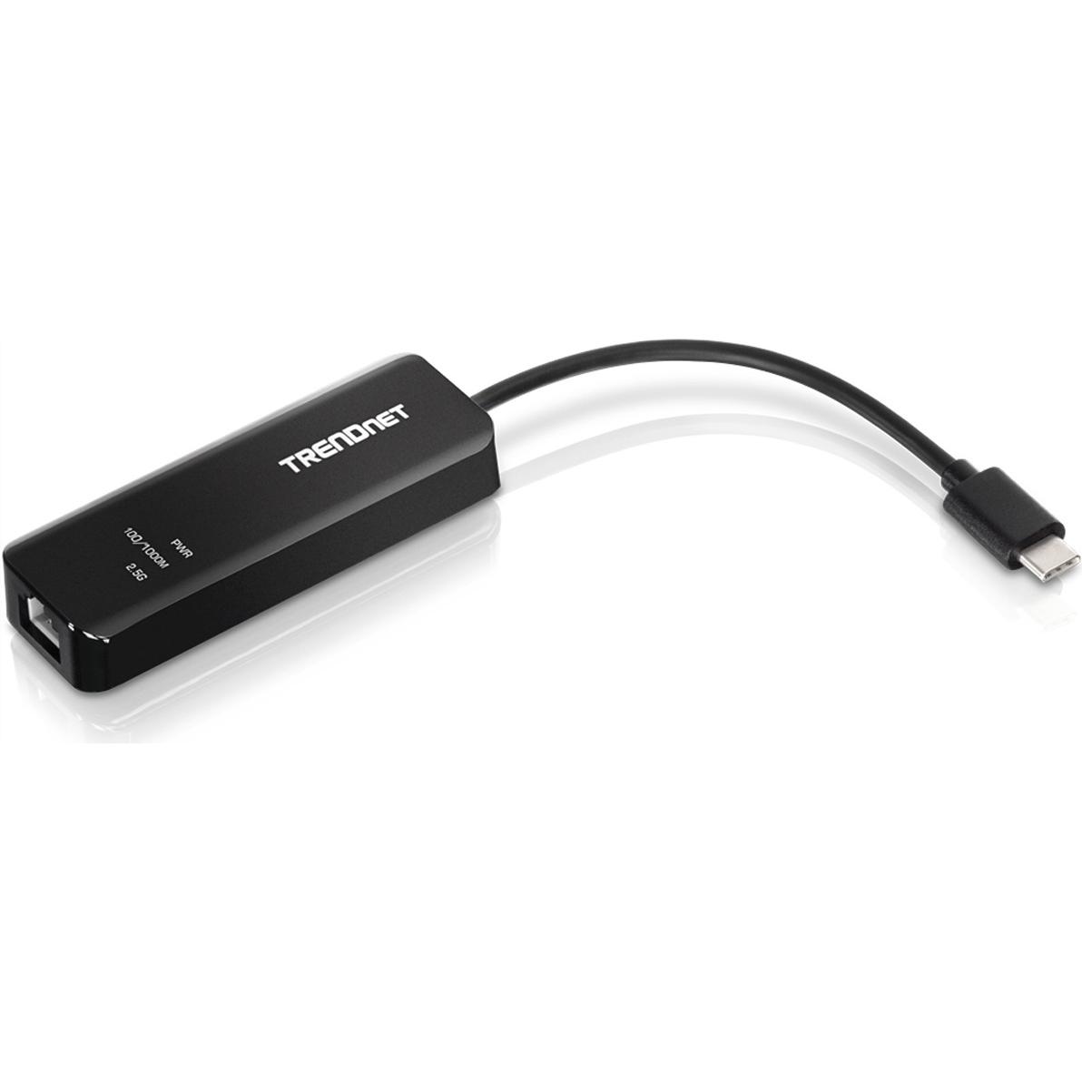 Trendnet TUC-ET2G (USB-C, RJ45 2.5 Gigabit Ethernet (1x)), Netzwerkadapter, Schwarz