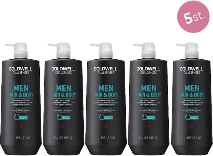 Actual product image Goldwell 5x Dualsenses for Men Hair & Body Shampoo 1000ml (5000 ml, Liquid shampoo)