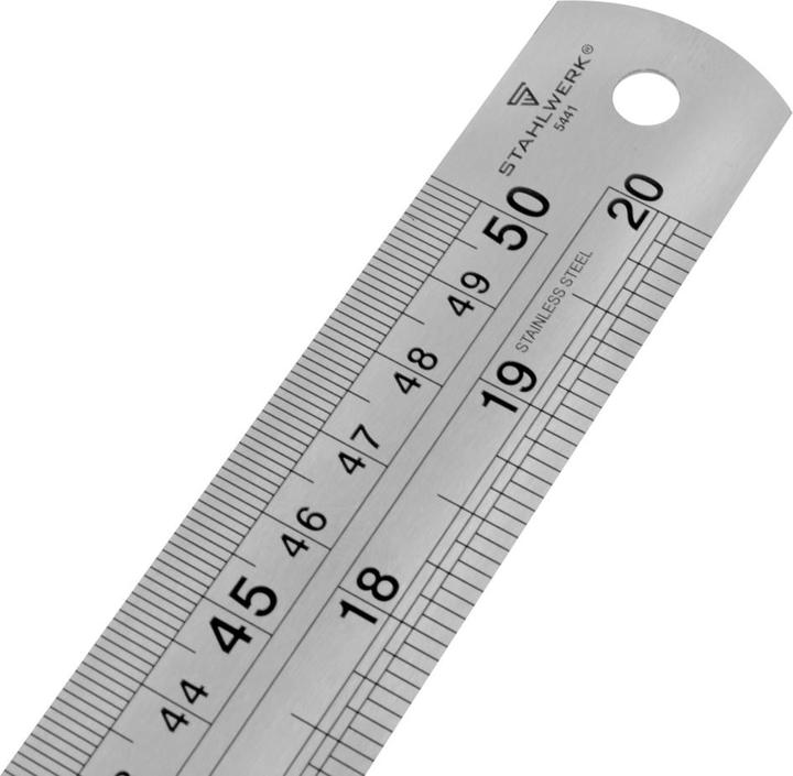 Immagine prodotto Stahlwerk Set di righelli in acciaio inox di alta qualità con lunghezze di 300 e 500 mm (50 cm, Acciaio)