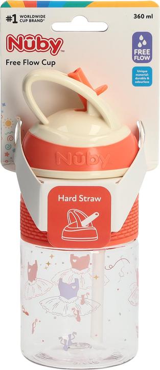 Immagine prodotto Nuby Tazza con cannuccia TRITAN con bocchino rigido e manico (360 ml)
