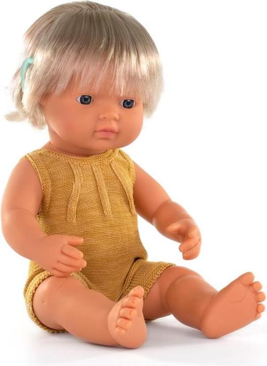 Miniland Puppe Europ.Mädchen M/Impl.38cm Body Ockerg Colourful