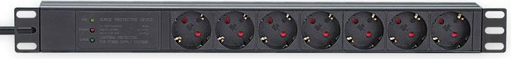 Productafbeelding Intellinet 19" 7-voudige contactdoosstrook / PDU, beschermingscontact, 1 HE, met overspanningsbeveiliging