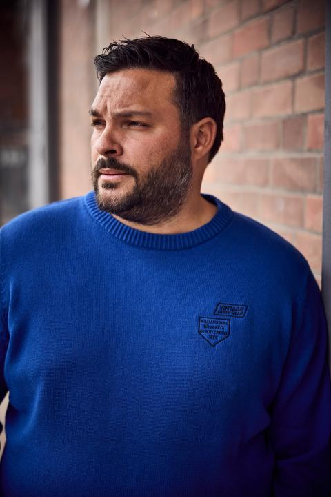 Image du produit Men+ Pull en coton, motif brodé - jusqu'au 8 XL (L)