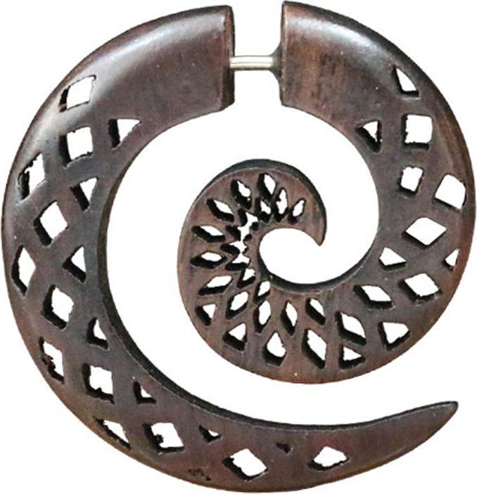 Produktbild Star Piercing Fake Spirale Design 3 aus Sonoholz (ohne Messing, Organisch)