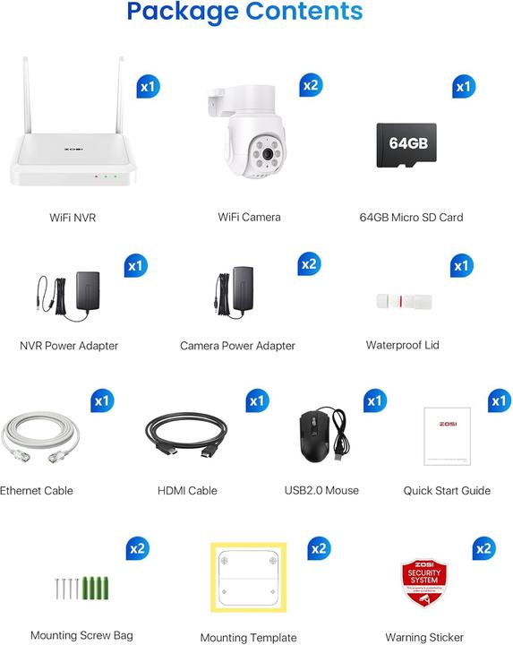 Actual product image Zosi C280 Überwachungskamera-Set mit PTZ