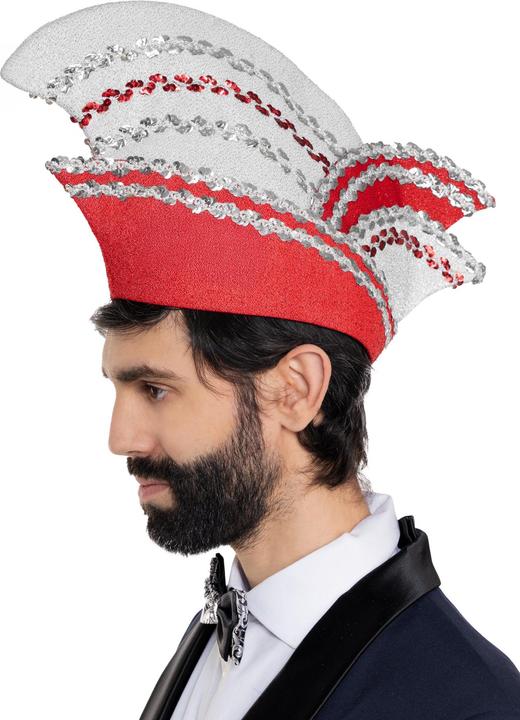 Produktbild Metamorph Komiteekappe rot-weiss mit Borte