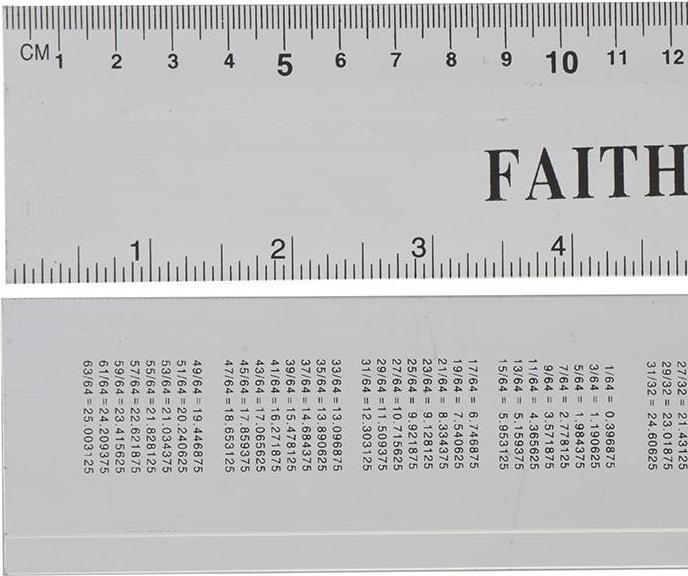 Actual product image Faithfull Aluminium Flat Rule (30 cm, Aluminium)