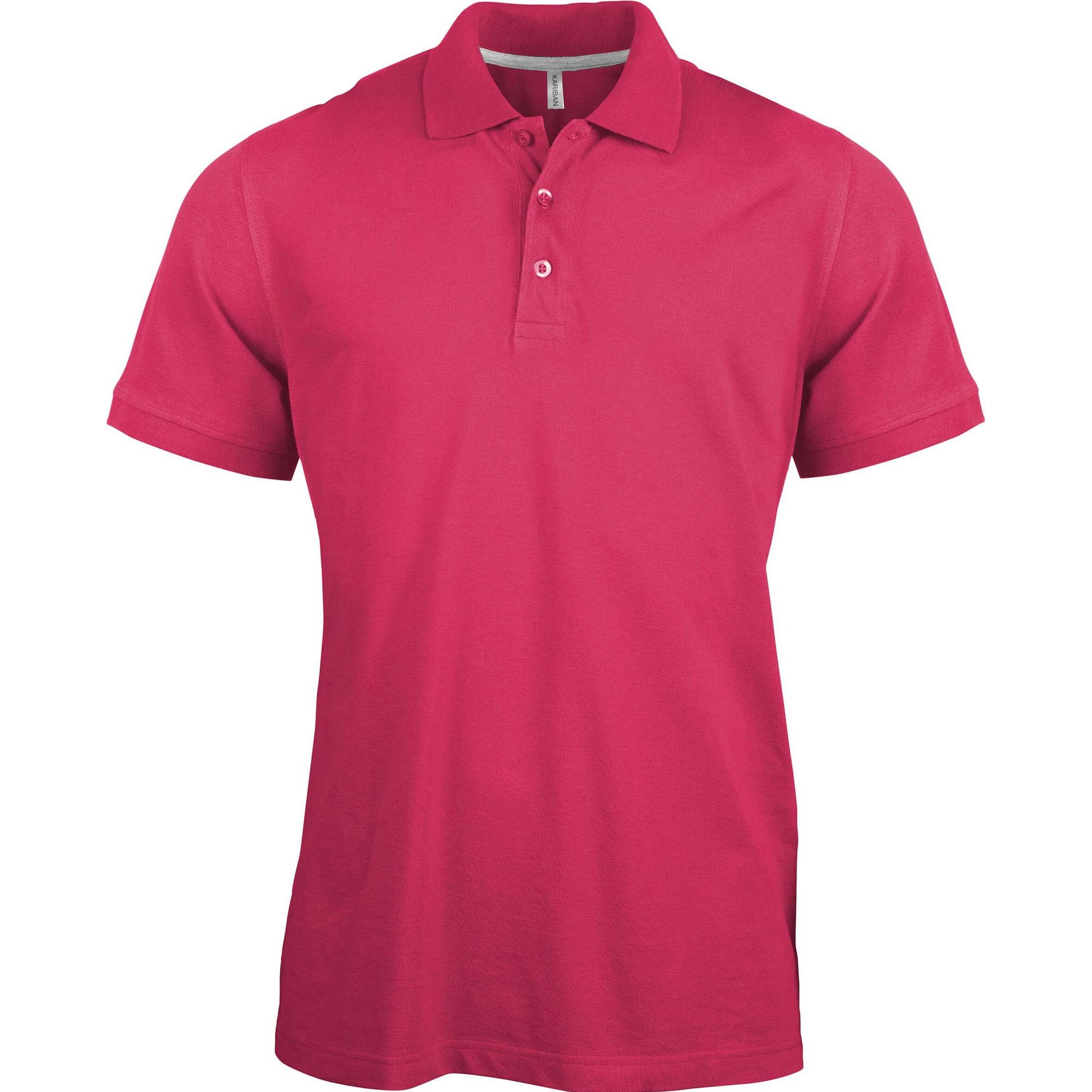 Kariban, Herren, Shirt, Kurzärmeliges Polo-Shirt, Rosa, (S)