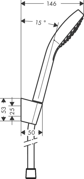 Actual product image hansgrohe Croma Select S shower head bracket set Vario with shower hose 125 cm (3 Beam types, 15 l/min)