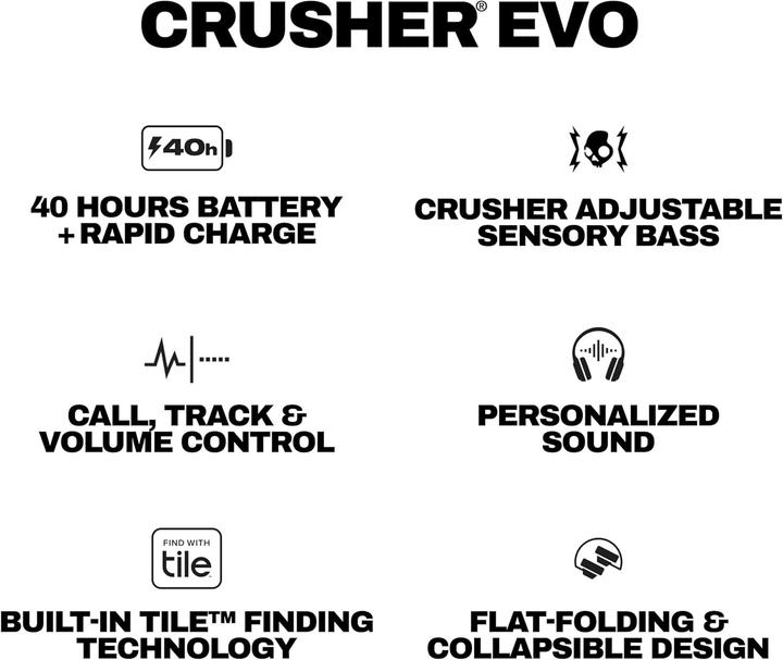 Productafbeelding Skullcandy Crusher Evo (40 h, Draadloze)