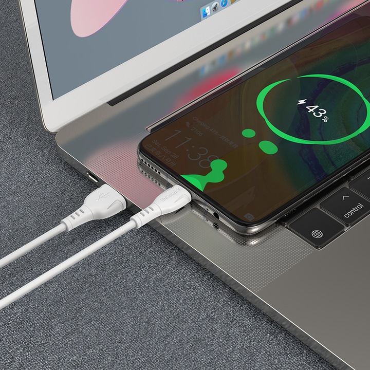 Produktbild Borofone USB-A to USB-C BX51 Triumph MP, 18W, 2A, 1m, weiss (1 m)