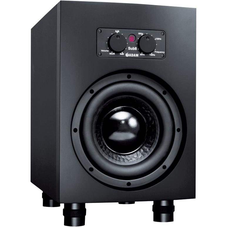 Adam Audio Sub8 (Subwoofer aktiv, 1 Stk., 1x 160 W), Monitor Lautsprecher, Schwarz