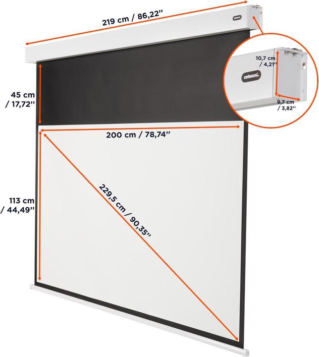 Produktbild Celexon Motorleinwand Batterie V2.0 Motor Pro Plus (99", 16:9)