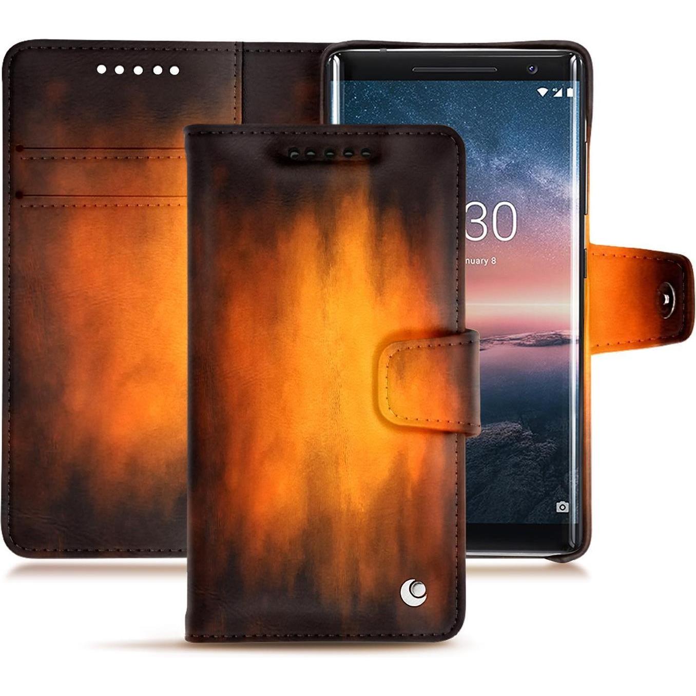 Noreve Lederschutzhülle Wallet (Nokia 8 Sirocco), Smartphone Hülle, Violett
