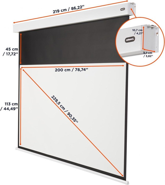 Produktbild Celexon Motorleinwand Batterie V2.0 Motor Pro Plus 240x135 cm 16:9 (43", 16:9)
